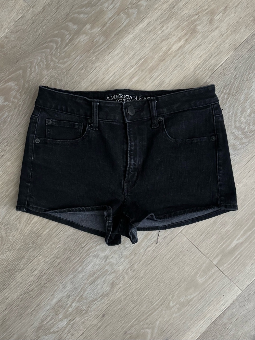American Eagle Outfitters Black Denim Short Shorts